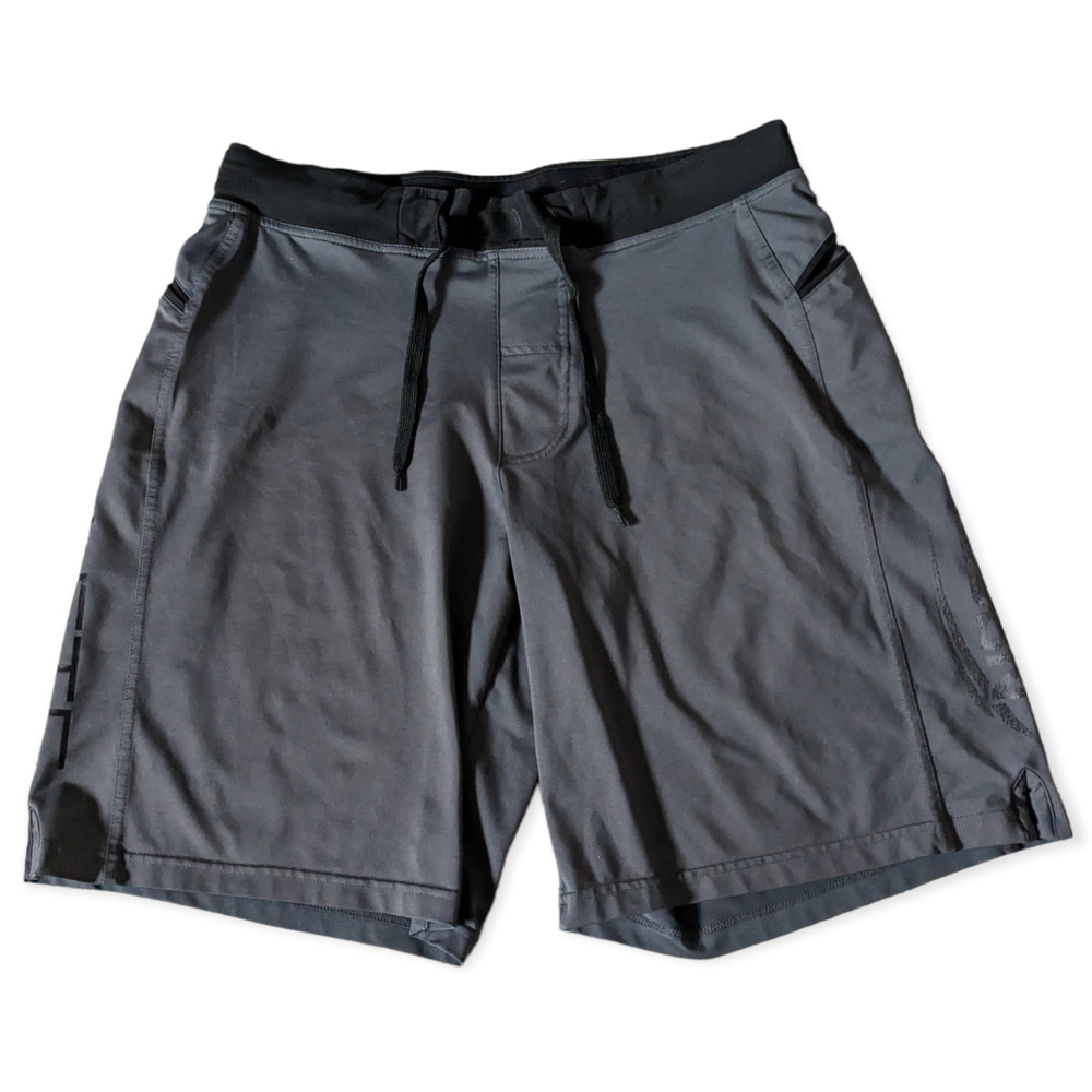 Hylete Men's Flex Above Knee Nasm Logo Shorts in Grey | M